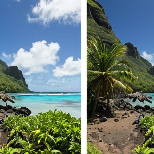 Home 24 Here are two image prompts based on the provided text, focusing on the themes of environmental challenges and local resilience in Mauritius: