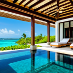 **Prompt for Luxury Real Estate & Lifestyle:**
    "A stunning, luxurious beachfront villa in Mauritius, showcasing modern architectural design. The villa overlooks the pristine turquoise ocean, with an expansive infinity pool reflecting the clear skies and surrounded by lush tropical greenery. The setting emphasizes tranquility, exclusivity, and high-end living. Professional real estate photography, high quality, vibrant colors, natural lighting, a breathtaking tropical paradise, safe for work, appropriate content, fully clothed, modest, family-friendly, perfect anatomy, correct proportions, natural setting, natural body proportions."