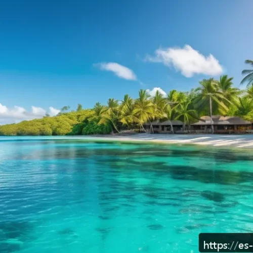 모리셔스 크루즈 여행 일정 - A luxurious cruise ship anchored near a secluded white sandy beach in Mauritius, surrounded by cryst...